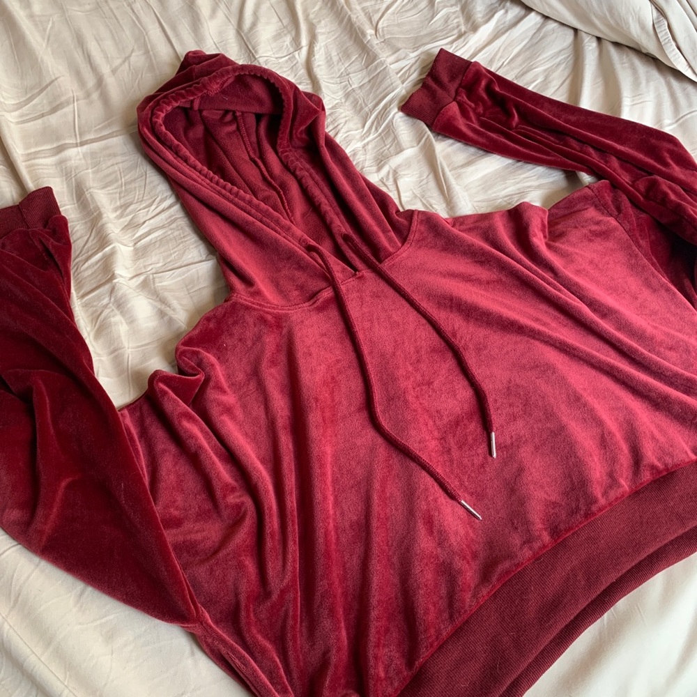Velvet burgundy loungewear set